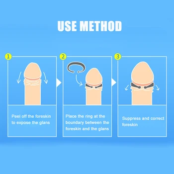 2PCS/Set Sex Toys for Men Male Foreskin Corrector Resistance Ring Penis Rings Delay Ejaculation Daily/Night Cock Ring Silicone 2