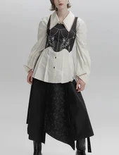 2021 début printemps nouveau Design contraste chemise femmes rétro Double col fente vêtements chauds à manches longues haut coton femmes Blouses