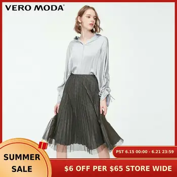 

Vero Moda Gauzy See-through Plaid Print Lined Skirt | 31911G519