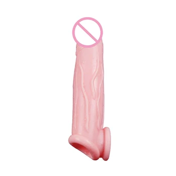 Highly Elastic Crystal Condom Reusable Penis Extender Sleeve Delay Ejaculation Penis Enlargement Intimate Goods Sex Toys For Men 5