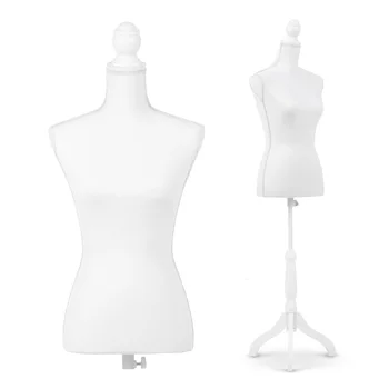 

iKayaa Dress Form Female Mannequin Torso Dress Form with Wood Tripod Stand Pinnable Size 34" 26" 35"
