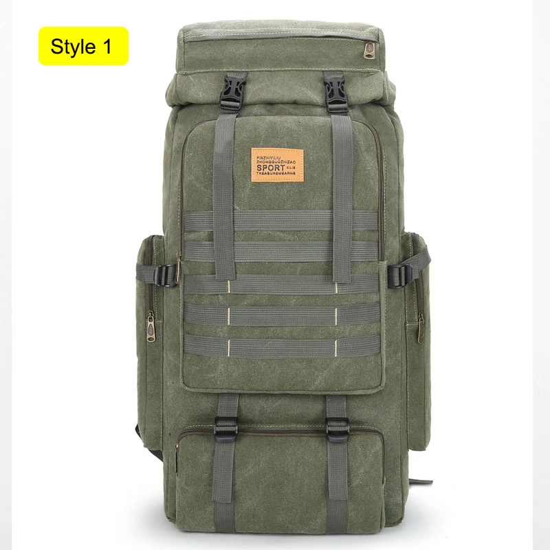 Style 1 Army green 70L военный рюкзак, тактический, брезентовый, армейский, сумка для улицы, Molle, камуфляжный, Для Путешествий, Походов, Кемпинга, рюкзак Mochila Militar XA258D - Цвет: Style 1 Army green