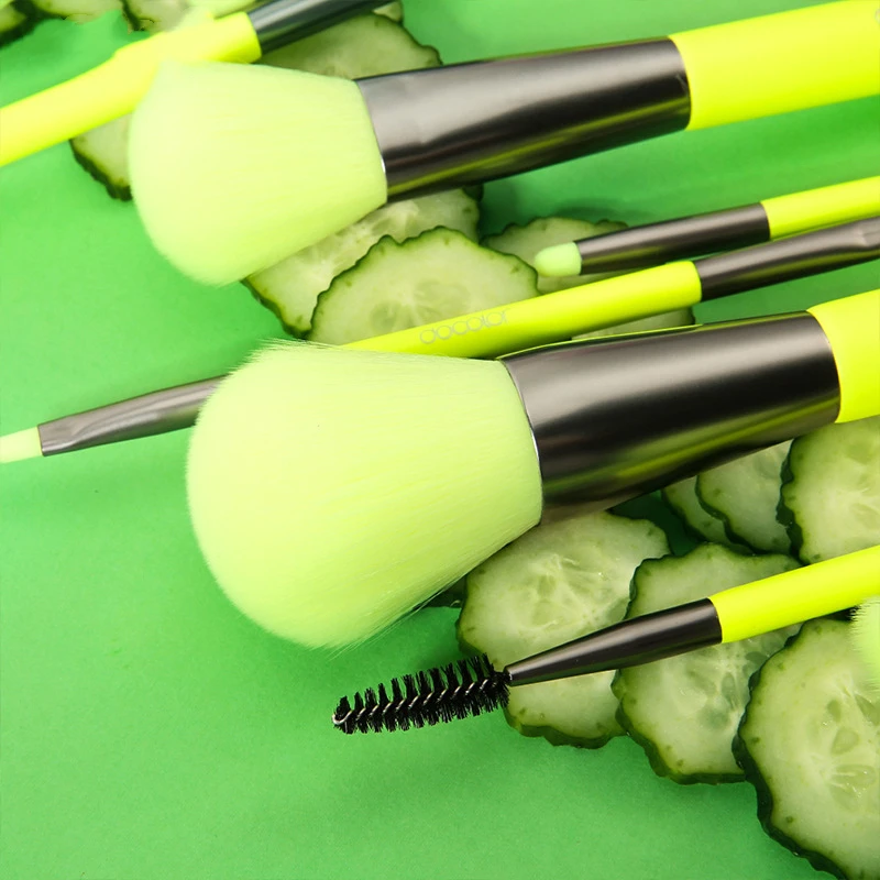 10 шт. профессиональный макияж Kwasten Пудра основа Oogschaduw макияж набор Kwasten Haar Synthetische Cosmetica Neon Borstel