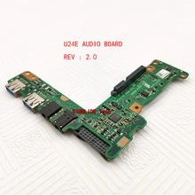 Nowa oryginalna płyta Audio U24E REV 2.0 dla Asus U24E U24A HDD dysk twardy SATA zestaw słuchawkowy gniazdo karty dźwiękowej interfejs USB SD Connetor