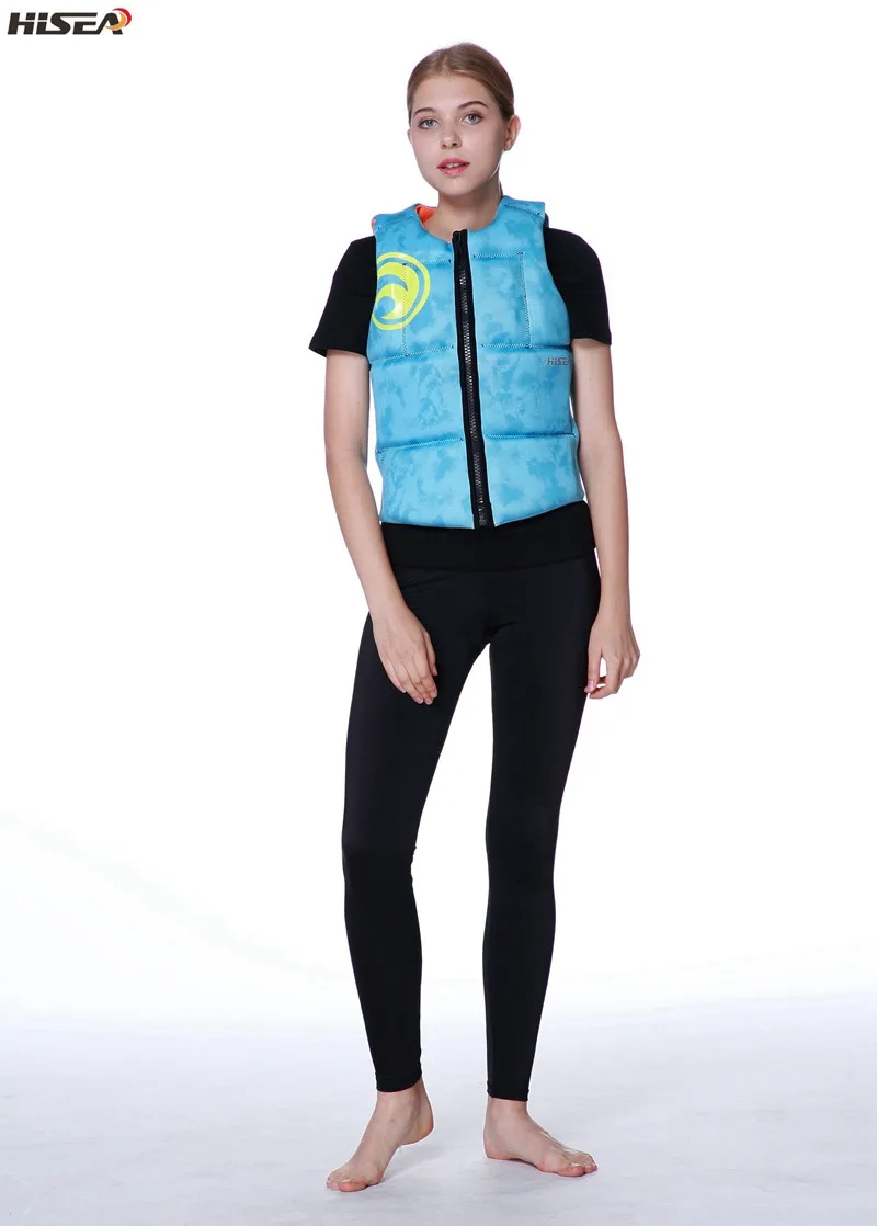 Hisea Женская Спасательная куртка, стиль, складной спасательный жилет, высокое плавучие купальные костюмы, двухсторонняя одежда для дайвинга, Дрифтинг, водные виды спорта, h2