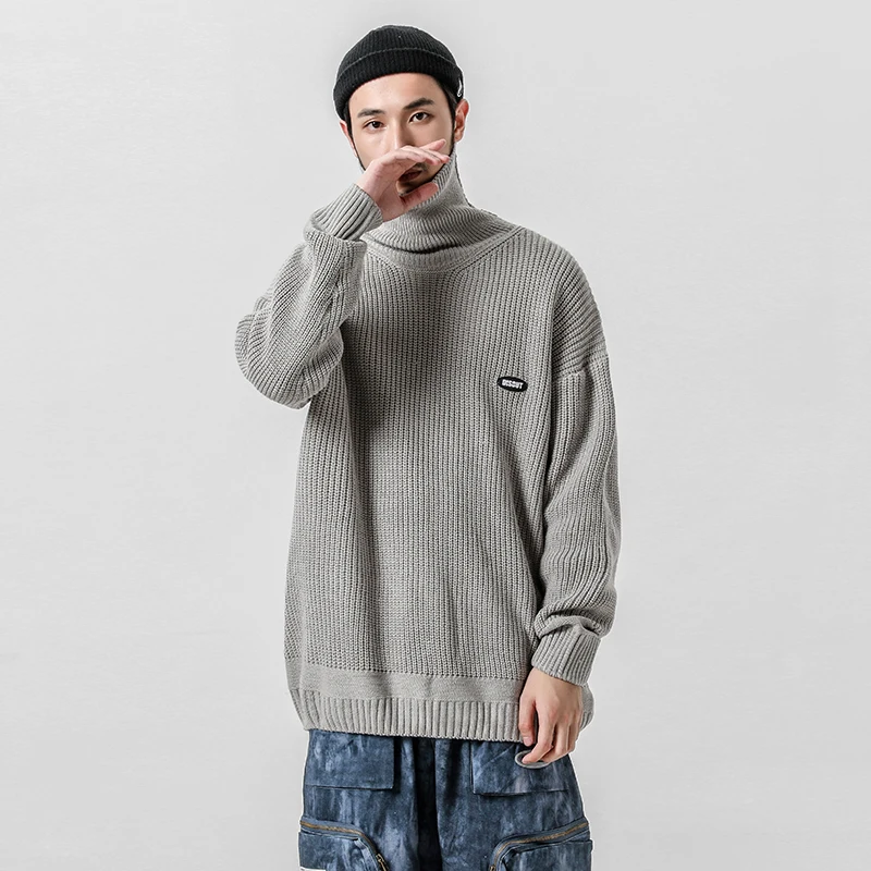 Yasword Men Sweater Pullover Turtleneck Casual Knitting Wool Solid Color Loose Warm Man Knitted Sweatercoat Male High Neck Tops Yasword Men Sweater Pullover Turtleneck Casual Knitting Wool Solid Color Loose Warm Man Knitted Sweatercoat Male High Neck Tops
