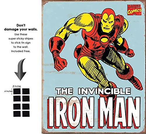 Iron Man Shop72 жестяная вывеска Marvel серия комиксов Железный человек супергерой металлическая жестяная вывеска Ретро Винтаж без повреждений на стену - Цвет: Iron Man