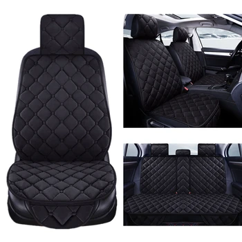 

Plush Car Seat Cover Protector Mat Auto Front Seat Cushion Fit Most Vehicle Non-slip Keep Warm Winter Plush Velvet Back Seat Pad