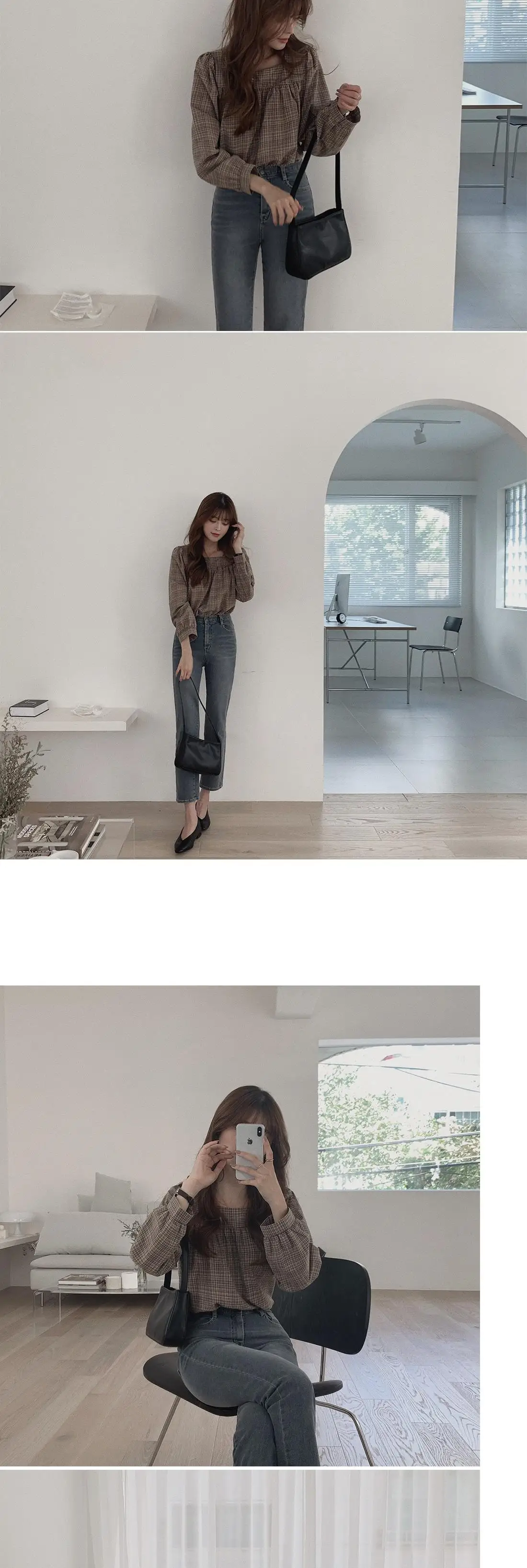 Plaid New Womens Blouses Summer Tops Femme Casual Women Shirt Long Sleeve Cotton Girls women Blouse New Blusas Solid Loose