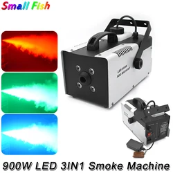 Machine à fumée 3 en 1 LED 900W, télécommande sans fil, 4x3W, rvb, pour DJ, Bar, danse, fête, Club de mariage 
