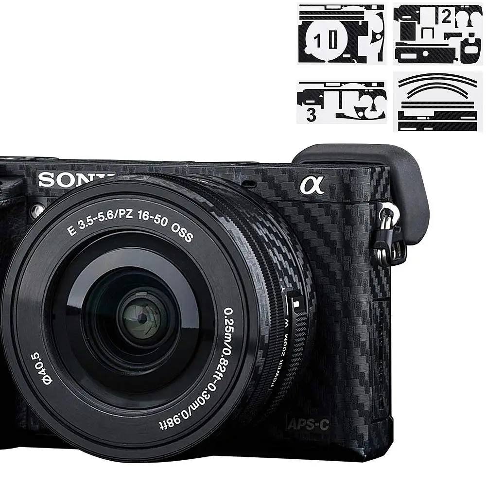 Camera Lens Body Skin Carbon Fiber Film Sticker For Sony 7c A7c A6600