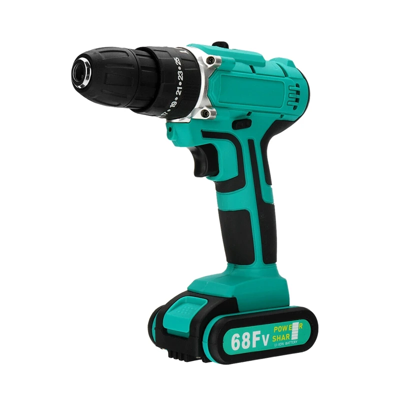 

68V 10mm Cordless Drill Driver Screwdriver LED 2-Speed 1X 7500MAh Li-Ion Battery US Plug