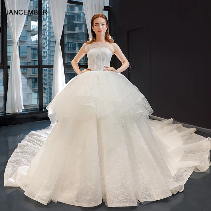 J66852 jancember luxe trouwjurk 2019 straplees baljurk champagne floor lengte new design bridal jurk vestito da sposa J66852 jancember luxe trouwjurk 2019 straplees baljurk champagne floor lengte new design bridal jurk vestito da sposa