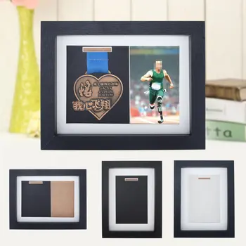 

8 Inch Wooden Photo Frame For Medals Holder Display Certificate Frame Modern Ornaments Home Decoration Pictures Frames Rack Gift