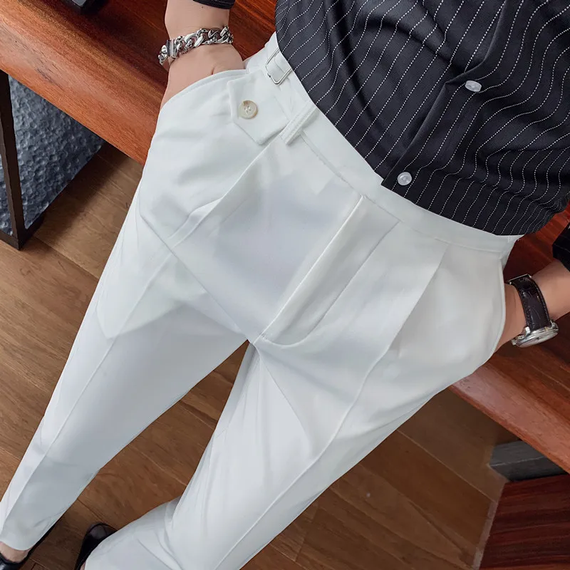 2023 Korean Style Slim Business Dress Pants For Men Black/White Casual  Formal Trousers For Men For Office, Social & Streetwear Sizes 29 36 From  Suiheren, $32.31 | DHgate.Com