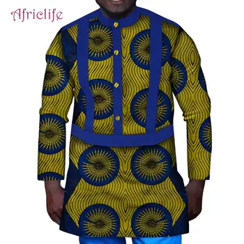 

WYN980 Double Eleven Advance -Sale Up to 25% Off Men Top Shirt with Buttons Already Made Hot Sell Cotton African Men Clothing