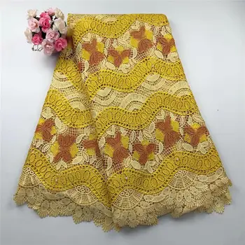 

High Quality Embroidery French Lace Fabric African Guipure Swiss Voile Lace Fabric Nigerian Stones Voile Lace Wedding Materials