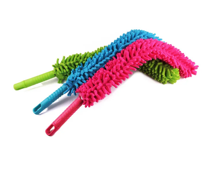 Household-Curved Double-Sided Flexible Chenille Dust Curved Duster Vehicle Duster kong diao shua Wiper Manufacturers
