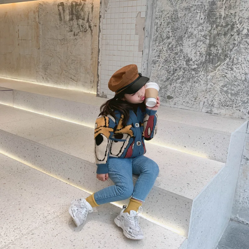 WLG boys girls winter jeans kids denim blue black velvet thick skinny jean baby warm fashion all match trousers 1-6 years