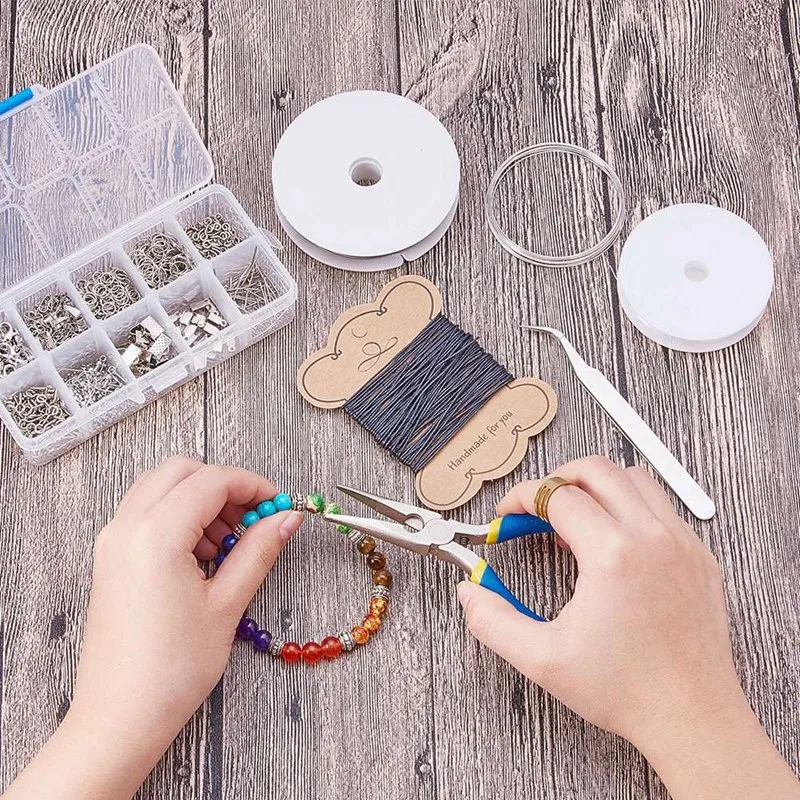10 решеток Металлический Набор для создания украшений DIY ожерелье материалы инструмент для ремонта с аксессуарами и бисероплетением провода принадлежности для взрослых