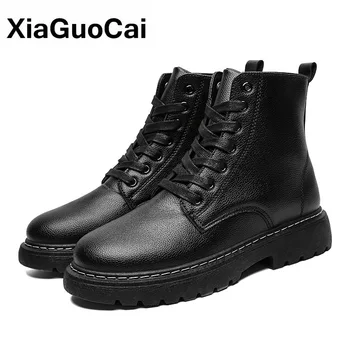 

Men Shoes Fashion Men Ankle Boots Spring Autumn Retro Black Male Tooling Boots Breathable British Style Martin Boots Size 39-44