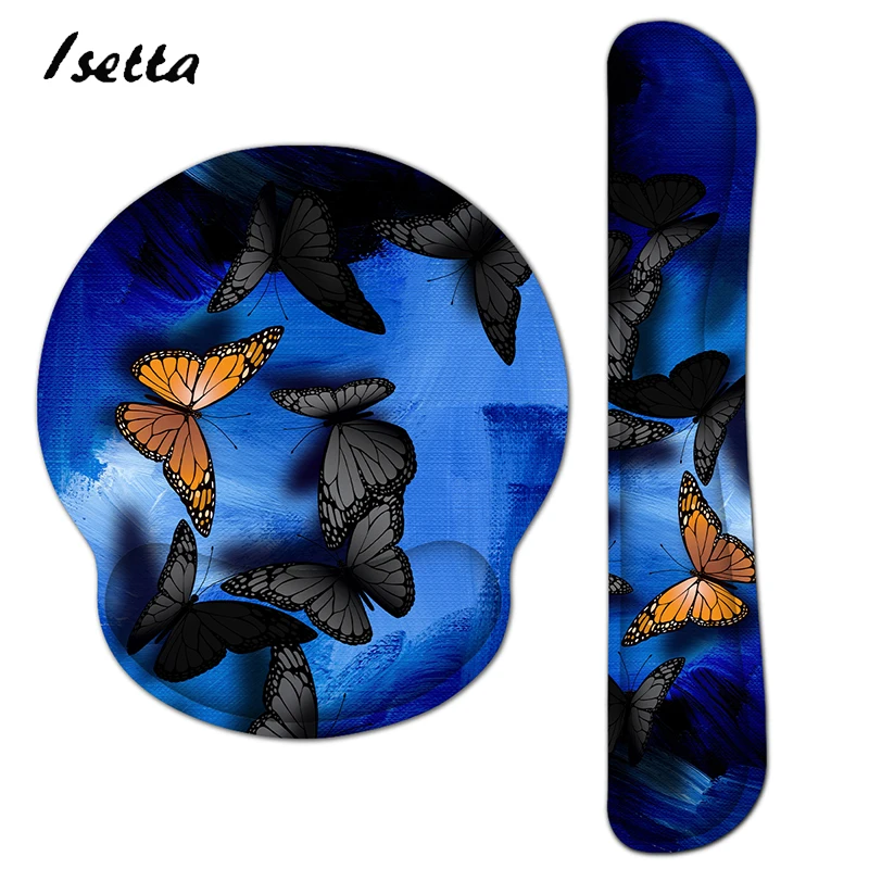 Butterfly Mouse Pad with Wrist Rest for Computer Laptop Notebook Keyboard Mouse Mat with Hand Rest Pad Drop Shipping Custom - Color: C