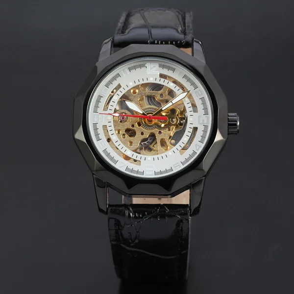 

Winner Winner Brand Men Hollow out Automatic Analog Watch Leather Strap Watch Men And Women-