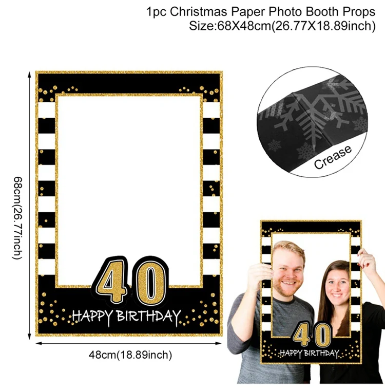 Photo Frame Huiran 15 шт. шары на день рождения 30 40 50 украшения на день рождения 30th 40th 50th Декор на день рождения Юбилей шары - Цвет: Photo Frame