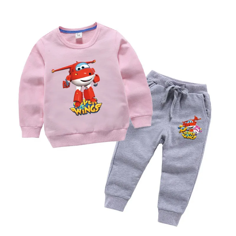 Комплекты одежды для мальчиков; сезон весна-осень; одежда для маленьких мальчиков с принтом «Супер Крылья»; цветные детские толстовки с длинными рукавами; детская одежда