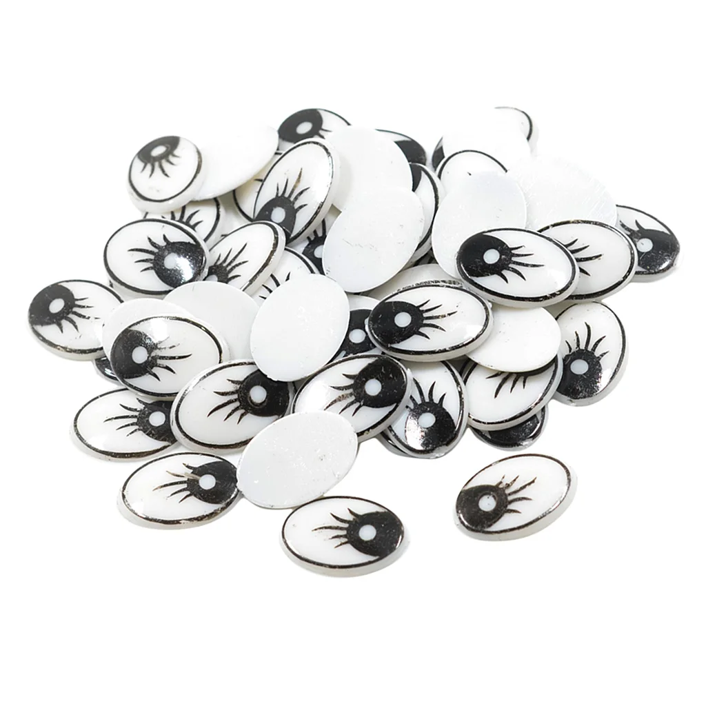 30 Pair Lovely Cartoon Eyes Cute Flat For Doll Animal Toys Craft DIY 14x19mm