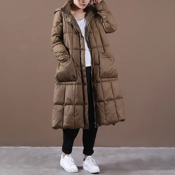 

[EWQ] 2020 Winter New Pattern Hooded Collar Long Sleeve Solid Colors Patchwork White Duck Down Jacket Women 3AJ94512XL