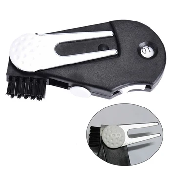 

5 In 1 Ball Marker Golf Divot Tool Putting Green Fork Portable Score Counter Training Aids Easy Use Multifunctional Foldable