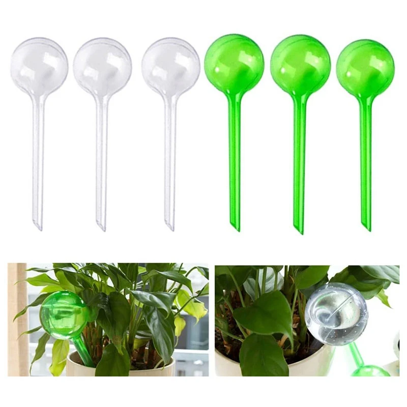 

6Pcs Garden Watering Globes Automatic Watering Globes Plant Self Watering Bulb (Transparent&Green)