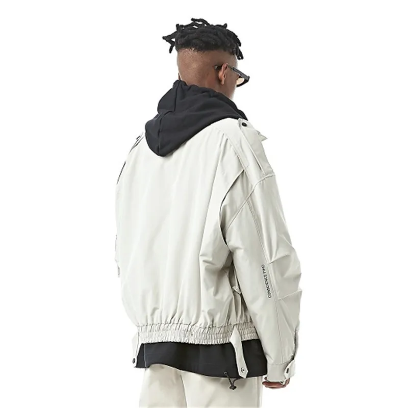 Осенняя и зимняя Мужская Новая повседневная однотонная куртка с карманами и отворотом Мужская свободная Мужская футболка тренд полиэстер уличная