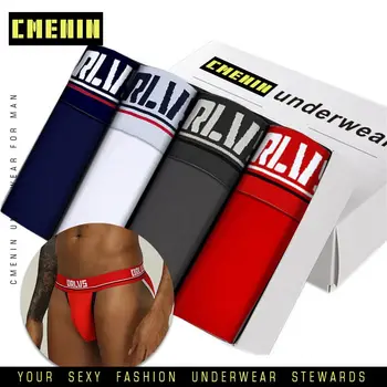 

4pcs/lot Sexy Underwear Men Jockstrap Gay Mens Briefs Cuecas Men Briefs Men Bikini Breathable Gay Men Underwear Male OR184