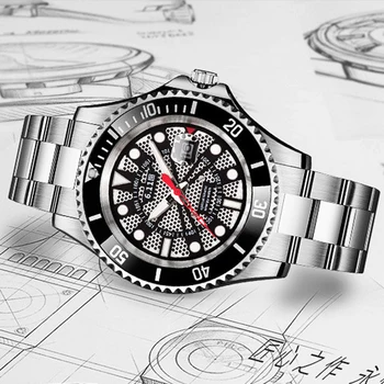 

Photoelectric Conversion Men's Watch Luxury Brand Luminous Quartz Waterproof Light Kinetic Energy Watches Man Relogio Masculino