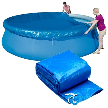 

Round Pool Cover PE Waterproof Dust-proof Pool Cover Fit snugly over the pool top for 12ft Fast-placed Round Swimming Pools