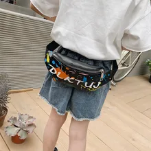 Девушка карманы письмо дизайн карман напечатанный Кроссбоди мешок мини поясная Сумка монета ремень сумки Сумка На Пояс женска#4