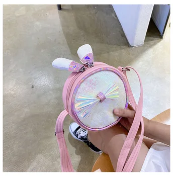 

Kids Shoulder Bag Sequined Cross-Body Pack Adjustable Wide Strap Holiday Travel Large Capacity Round Pockets