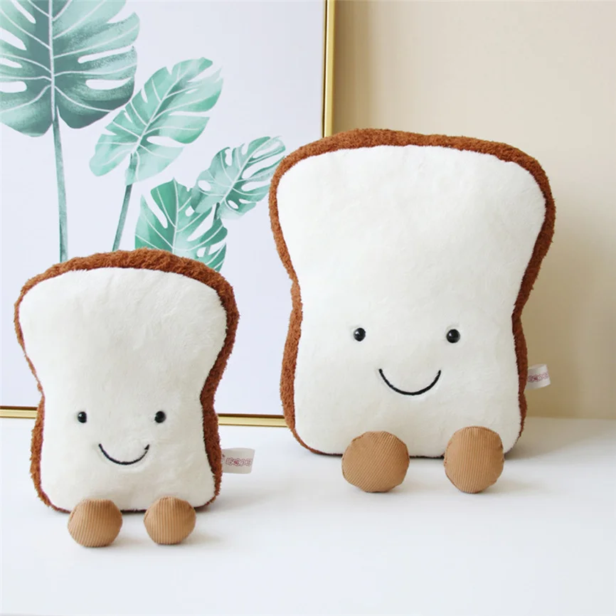 

Cute Stuffed Toys Toast Bread Shape Pillow Plaything Soft Lumbar Back Cushion Plush Stuffed Toy Fashion Novelty Birthday Gift