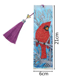 

Dropship DIY Special Shaped Diamond Painting Leather Bookmark Tassel Book Marks Books Page Mark for Books Christmas Gift