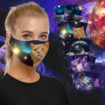 

Cats Printed Cotton Mouth Cover Sunscreen Comfortable And Washable Adult Mask Mascarilla Reutilizable Mondkapjes Herbruikbaar