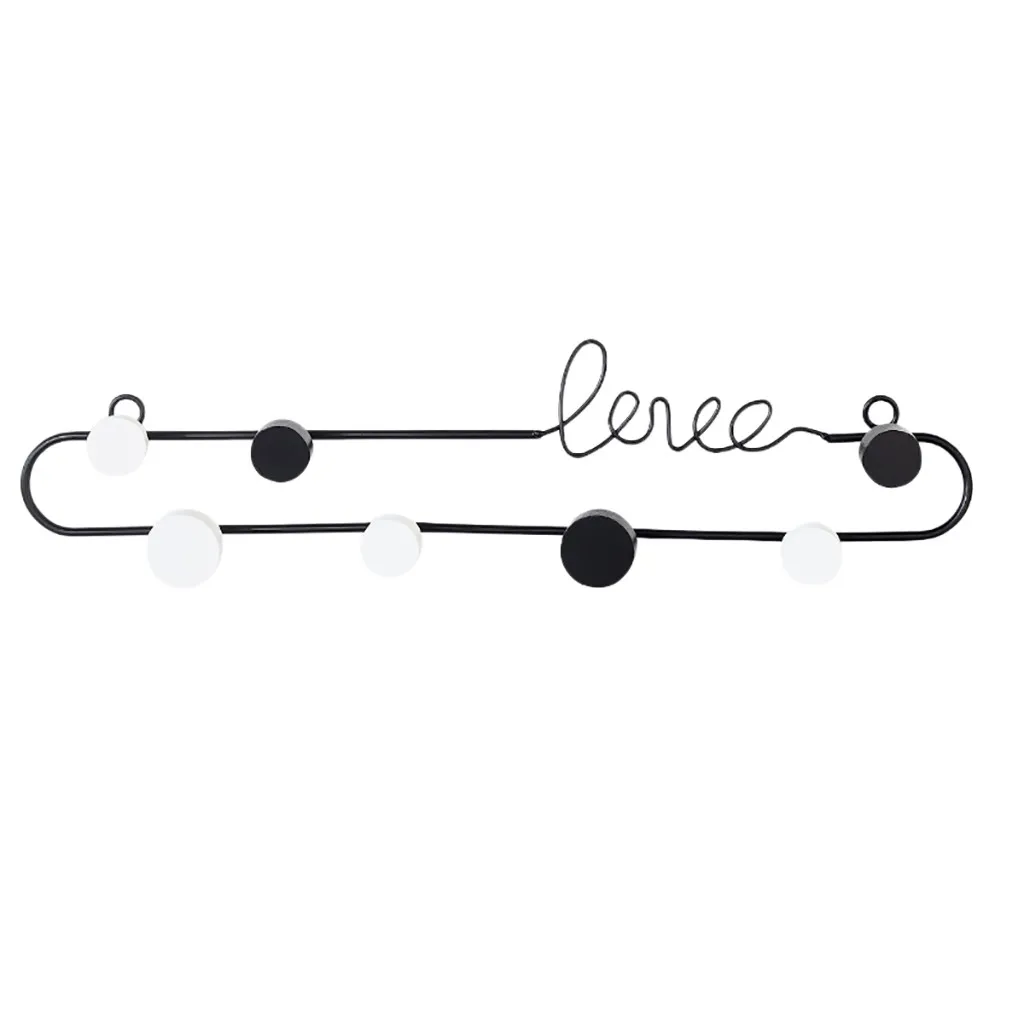 Love Letter Decorative Hook Living Room Wall Key Hook Bedroom Metal Coat Hook Coat Key Hanger Home Mounted Ornament White Decor