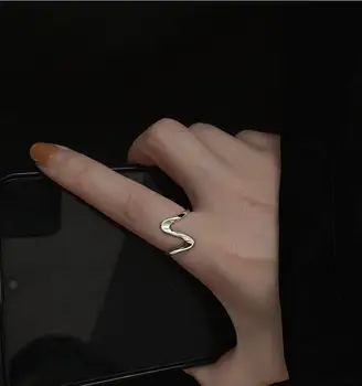 

925 Sterling Silver Rings Geometric Finger Ring For Women Wedding Jewelry Bijoux Femme JZ269