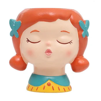 

Puppyandkitty Cute Cartoon Girl Succulent Plant Flowerpot Garden Supplies Pots Planters 6 Styles Dog Cat Boy Girl Flowerpots