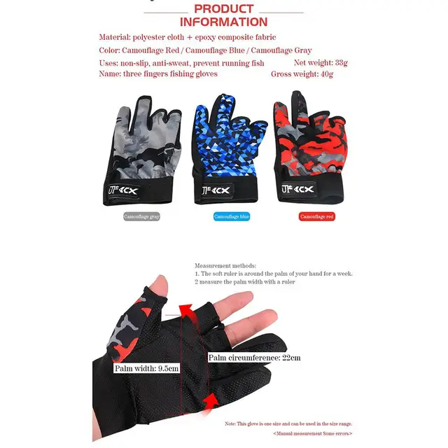 US $3.15 Men Protective Breathable Nonslip Outdoor Sports Threefinger Camouflage Gloves Fishing Accessorie