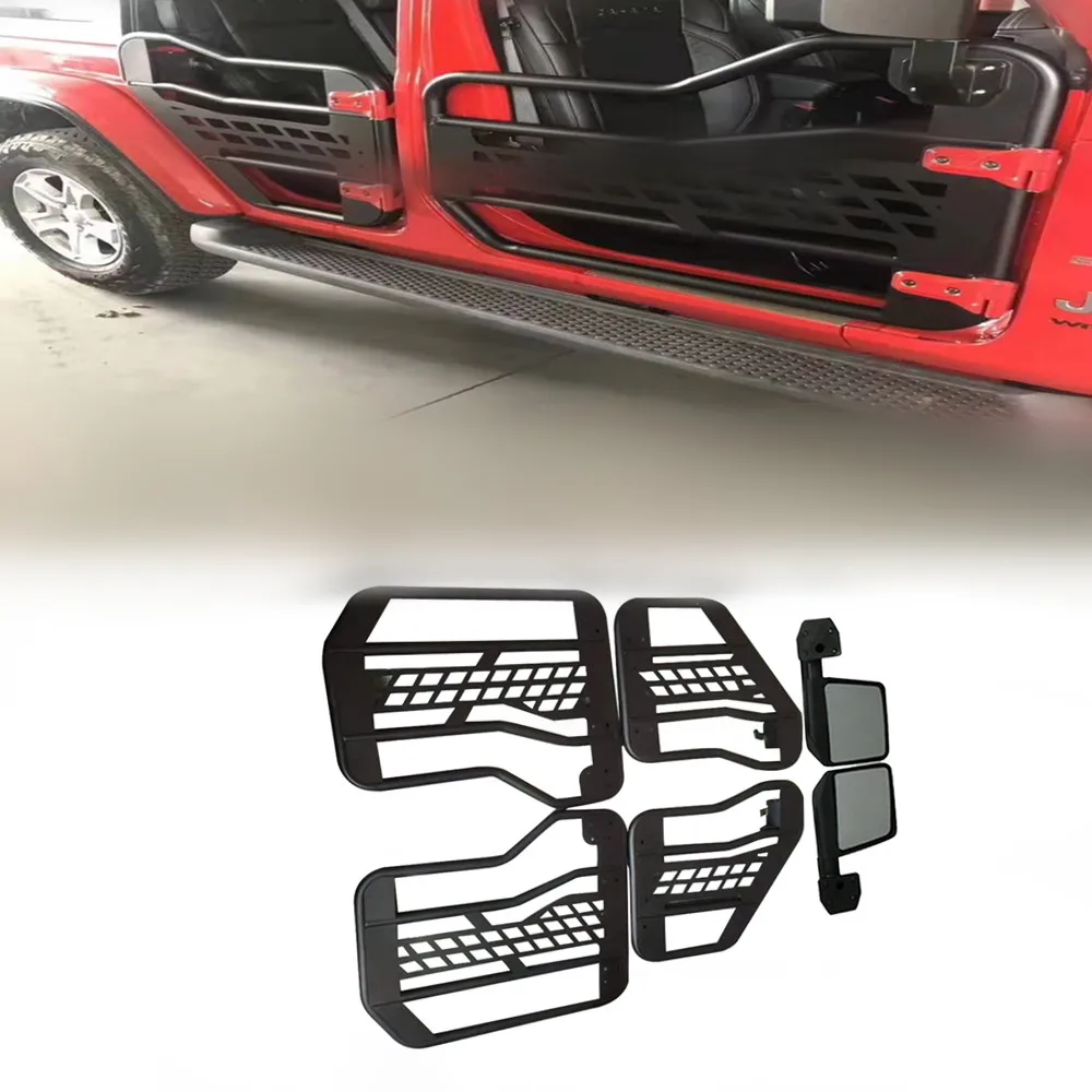 

Steel Doors Black with Rear Mirrors & Locks For Jeep JL Wrangler 2018+ (Set) -4 Doors
