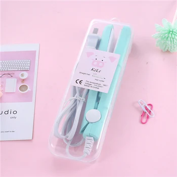 

Hot Mini Negative Ion Pull Board Hair Straightener Portable Rapid Temperature Rise Air Bangs Curling Iron