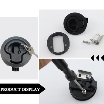 

2 Pieces 2 Inch Plastic Flush Latch Deck Lock With Key For Camping Car Parts Yacht Boat Marine Hardware Motorhome Accessories