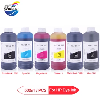 

6 x 500ml Refill Dye Ink Bottle For HP Designjet T610 T620 T770 T790 T1100 T1120 T1200 T1300 T2300 Printer Ink For HP 72